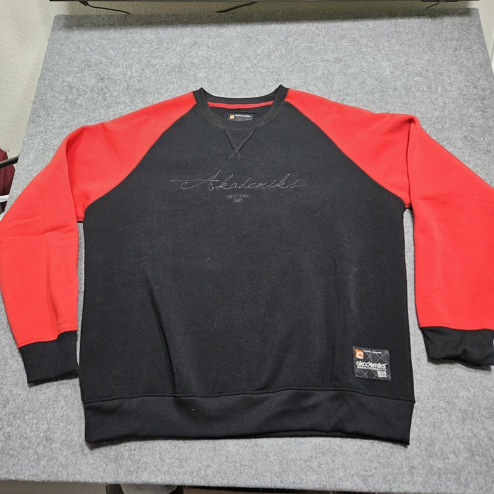 Akademiks Pullover Men's 4X Red Block Colorblock Vintage Y2K 90's 1999